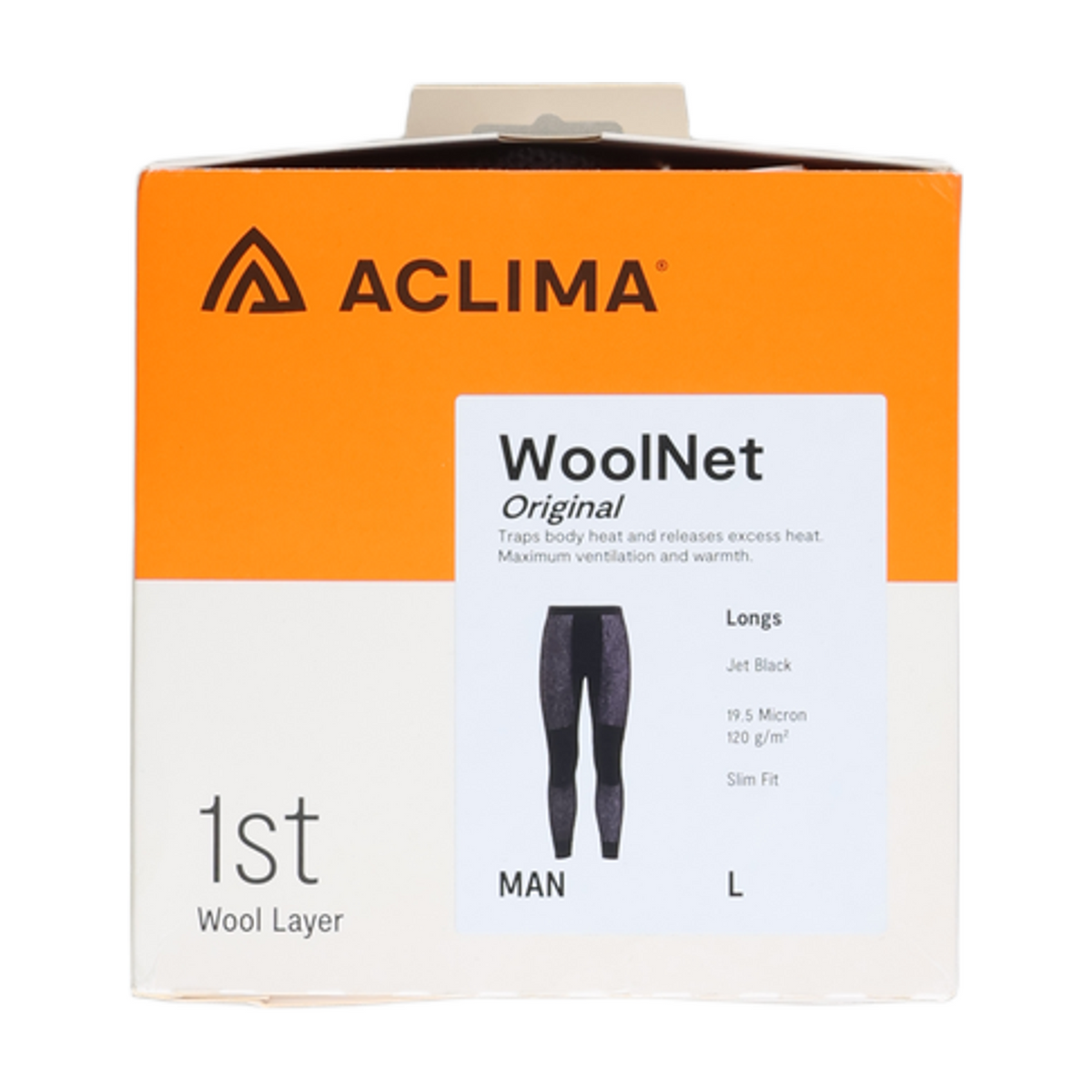 Aclima WoolNet Longs, herre (Jet Black) - størrelse L