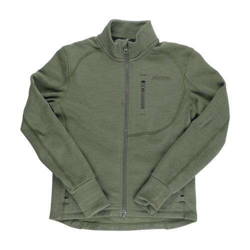 Asivik Adventure Mid Wool Blend Fleece, junior (Olive) - størrelse 128